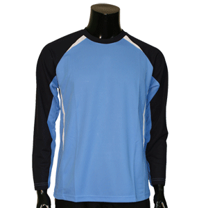 ct-147 에어로쿨 메쉬배색 라운드 티셔츠 긴팔(기본형)-블루